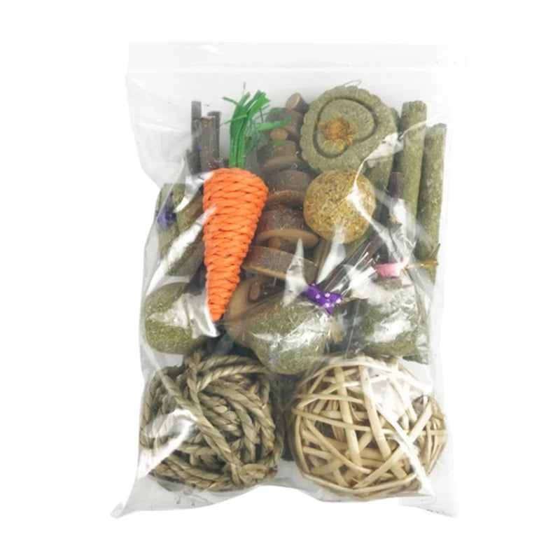 Small Pet Chew Toys Hay Treats for Guinea Pigs, Rabbits, Hamsters, Gerbils